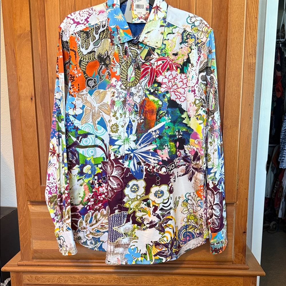 Robert Graham Aftermath Vibrant Multicolor Floral Shirt